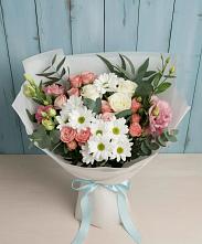 Букет цветов из:  Розы, Лизиантусы и Хризантемы в Боргустанской