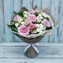 Букет цветов из:  Герберы, Альстромерии и Хризантемы #REPLACE_PRED# Боргустанской