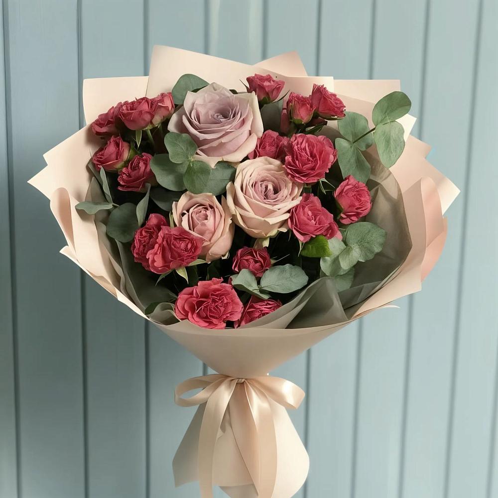 Букет цветов из: Гвоздики и Розы в Боргустанской