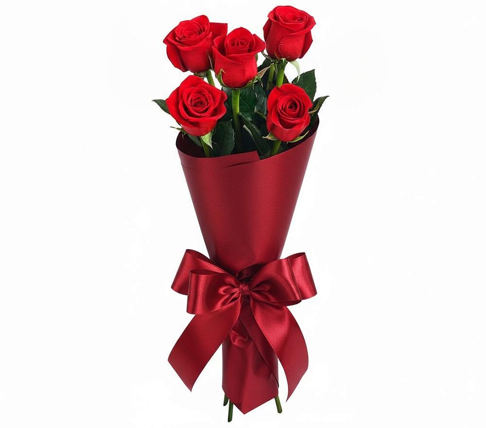 Букет 5 Красных роз Эдлесс Лав в Боргустанской