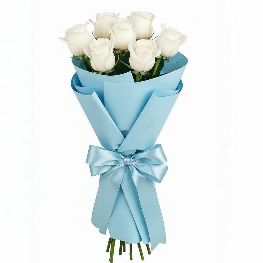 Букет 7 белых роз Проуд в Боргустанской