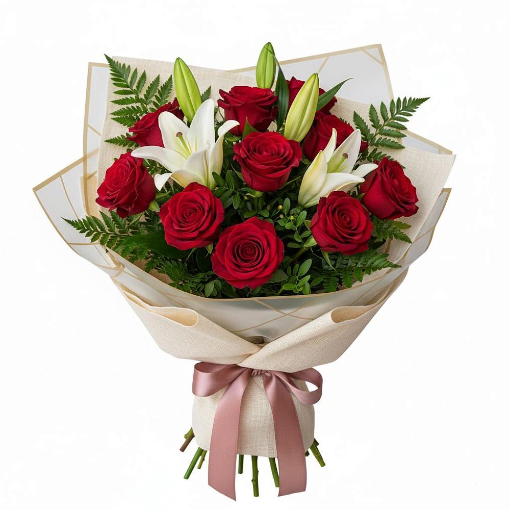 Букет цветов из: Лилии и Розы в Боргустанской