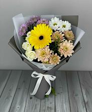 Букет цветов из:  Розы, Герберы и Хризантемы в Боргустанской