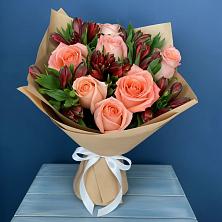 Букет цветов из:  Розы и Альстромерии в Боргустанской