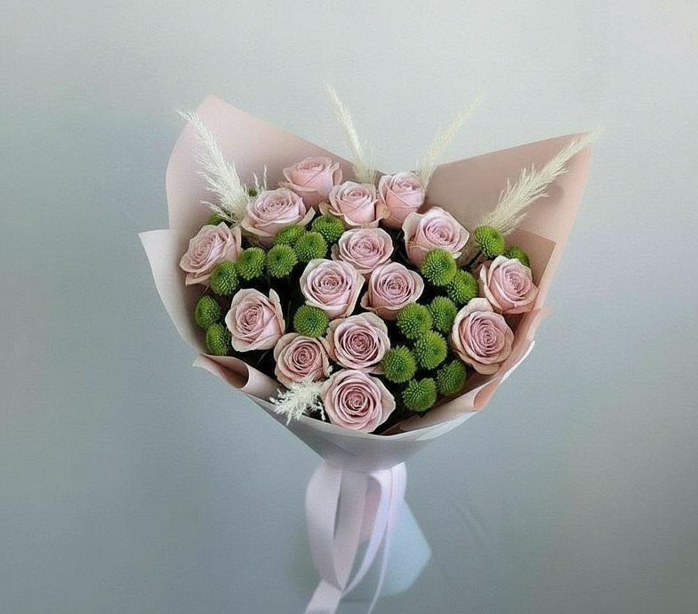 Букет цветов из: Розы и Хризантемы в Боргустанской