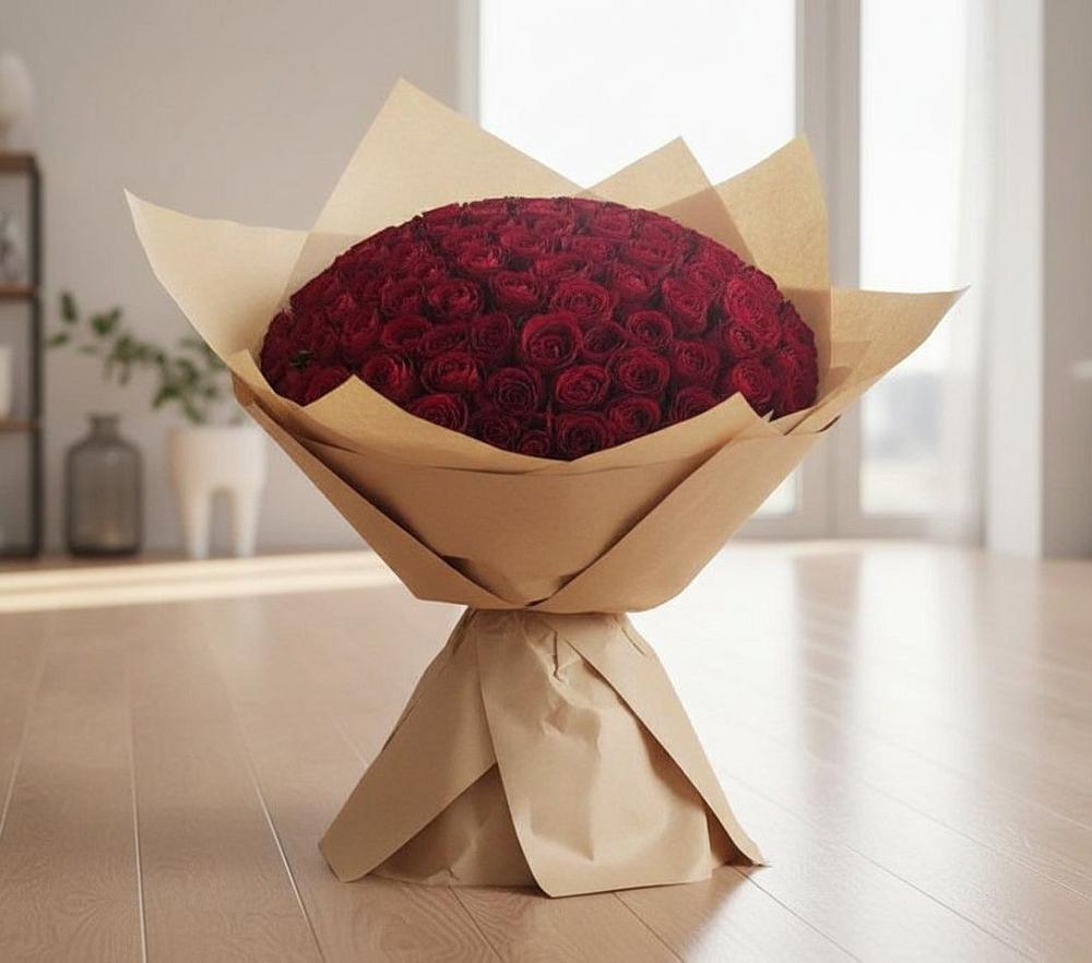 Букет 101 Красная роза в Боргустанской