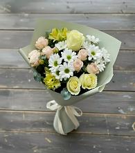 Букет цветов из:  Альстромерии, Розы и Хризантемы в Боргустанской