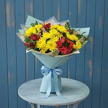 Букет цветов из:  Альстромерии и Хризантемы #REPLACE_PRED# Боргустанской