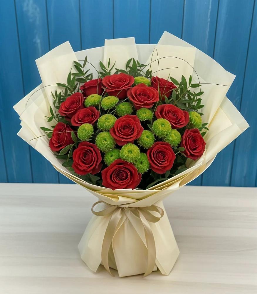 Букет цветов из: Розы и Хризантемы в Боргустанской