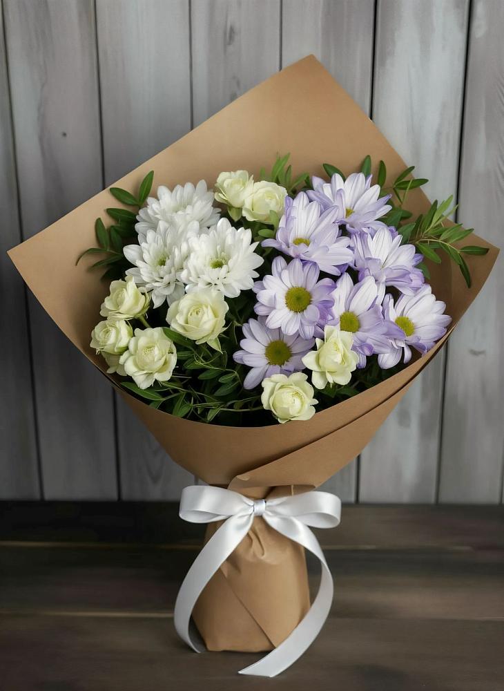 Букет цветов из: Хризантемы и Розы в Боргустанской