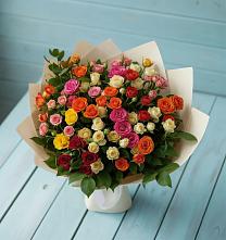 Букет Микс из разноцветных кустовых роз #REPLACE_PRED# Боргустанской