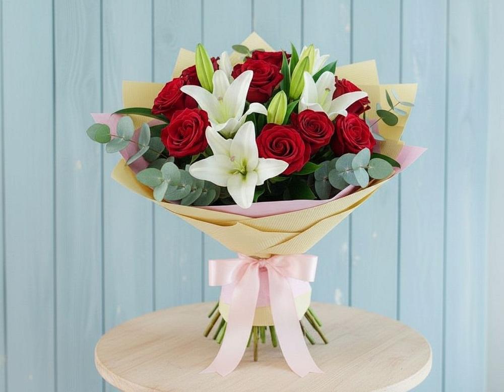 Букет цветов из: Лилии и Розы в Боргустанской